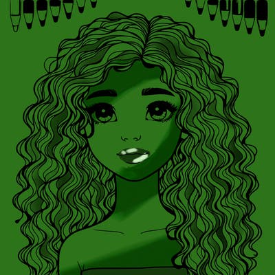 realistic girl with curly hair