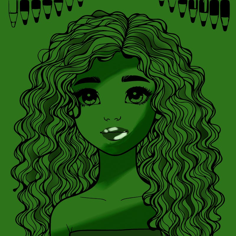 realistic girl with curly hair