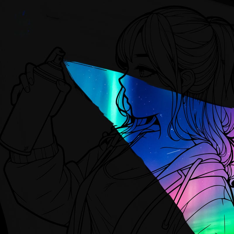 a realistic girl spray, painting