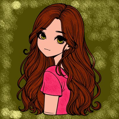 realistic girl with pretty hair