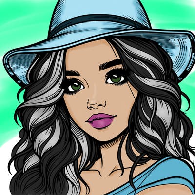 realistic girl with hat