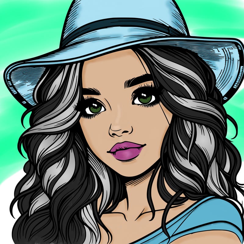 realistic girl with hat