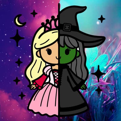 split princess and witch