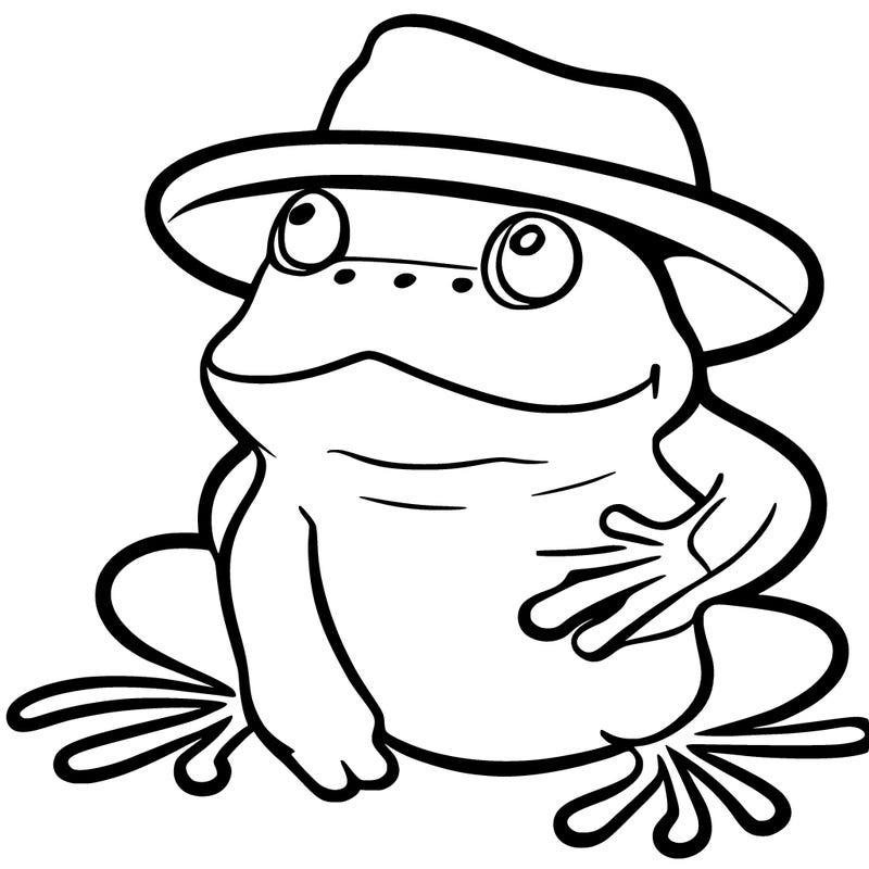 frog with hat