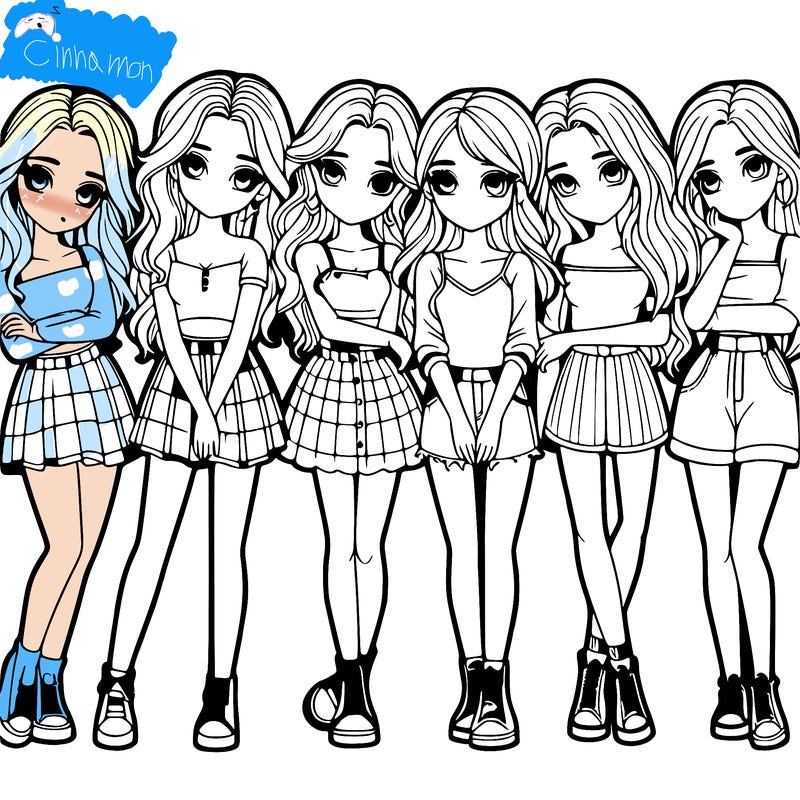 a group of girls realistic