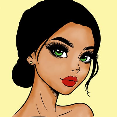 realistic girl with lashes
