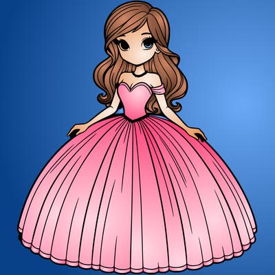 ball gown on beautiful girl