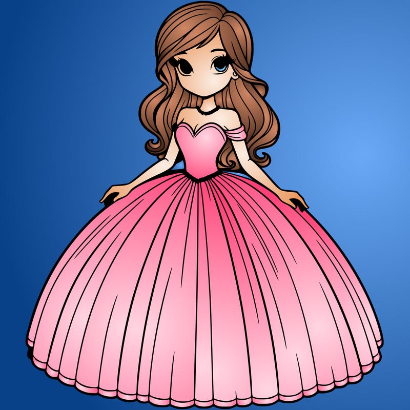 ball gown on beautiful girl