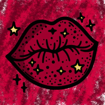 glittery lip
