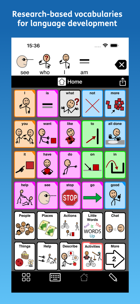 Proloquo2Go AAC - Proloquo2Go AAC app communication grid with symbols and words for speech support