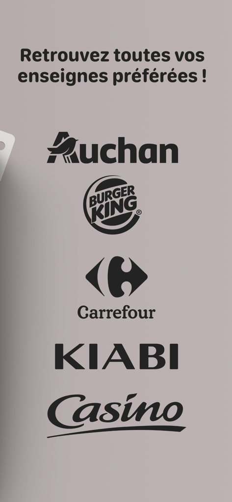 Anzeige beliebter Einzelhandelsmarken, die mit der Fira Kundenkarten-App kompatibel sind