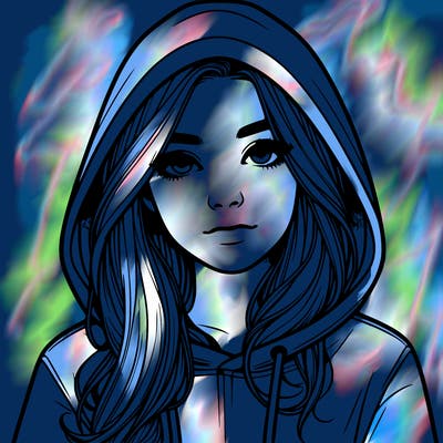 realistic girl with a hoodie