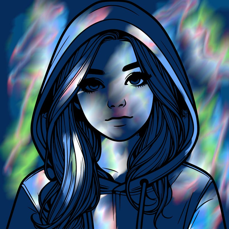 realistic girl with a hoodie