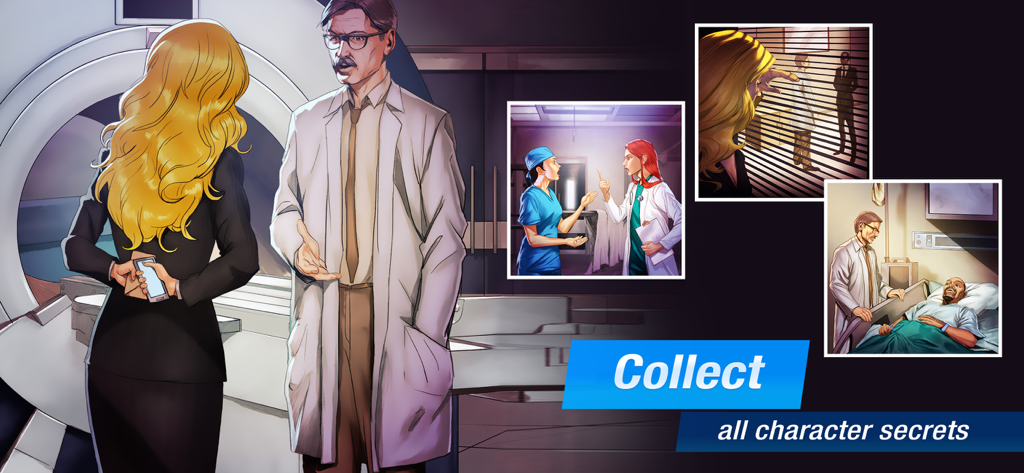 Medical drama scene featuring doctors and hospital staff uncovering character secrets