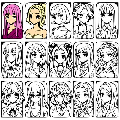 girls that look diffrent anime