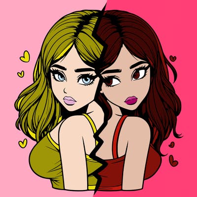 realistic girl split