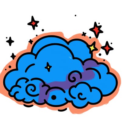 pink starry cloud sky