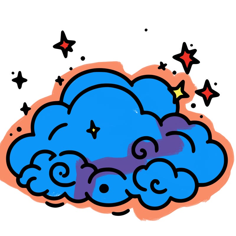 pink starry cloud sky