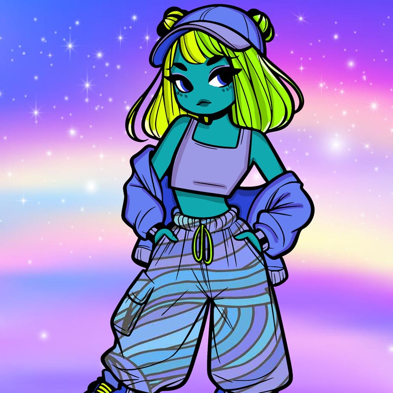 girl in crop top and baggy pants