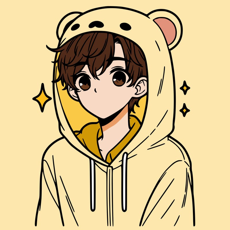 a 17 year old boy in a cute animal hoodie