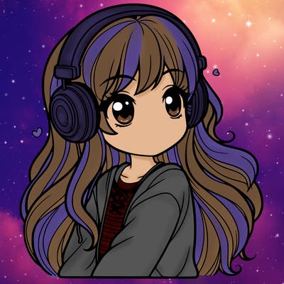 girl with headphones