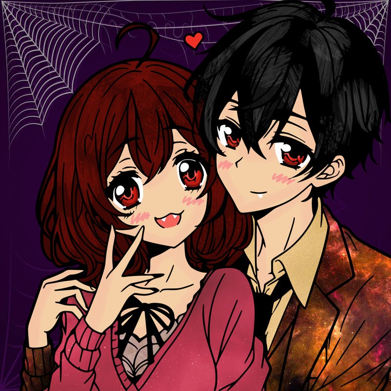 anime girl and boy loving each other