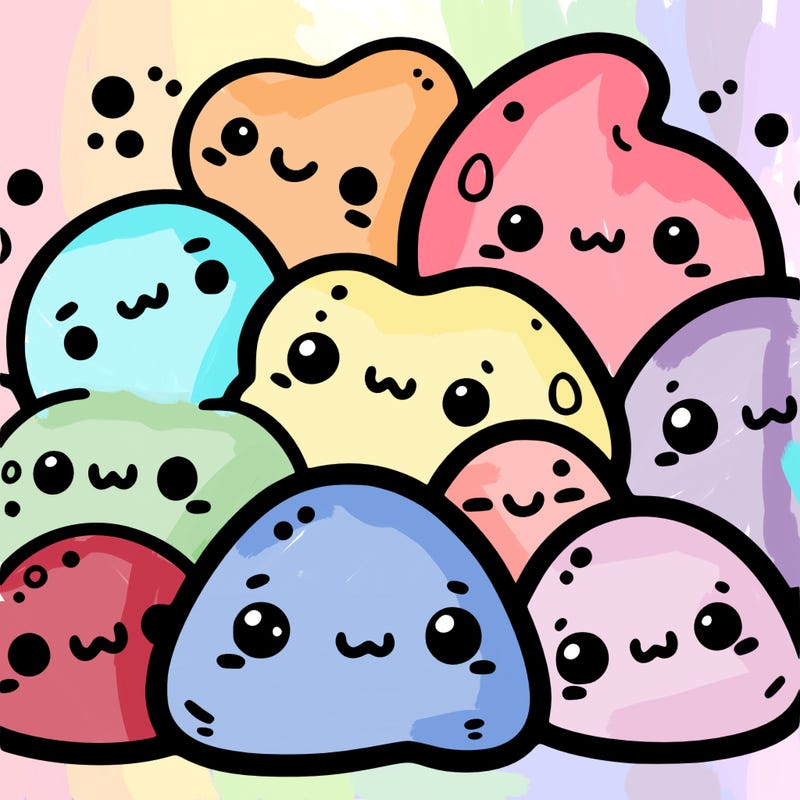 a bunch of cute blobs