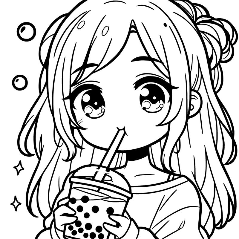 a girl who is drinking boba