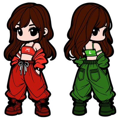 girl in crop top and baggy pants