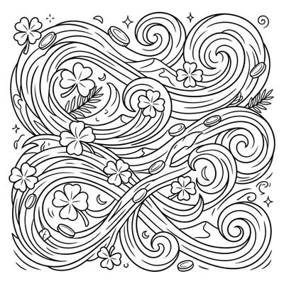 Dive into a whimsical blend of cultures with our Sirocco x St. Patrick's Day coloring page. Swirling winds carry lucky shamrocks and golden coins, offering a unique and festive creative escape.