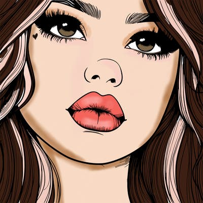 really realistic girl with lips