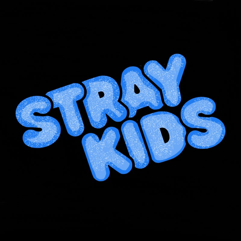 bubble letters saying stray kids
