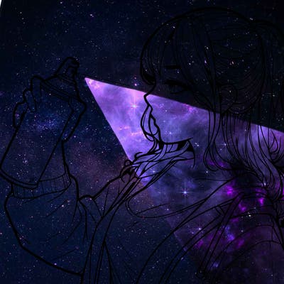 a realistic girl spray, painting