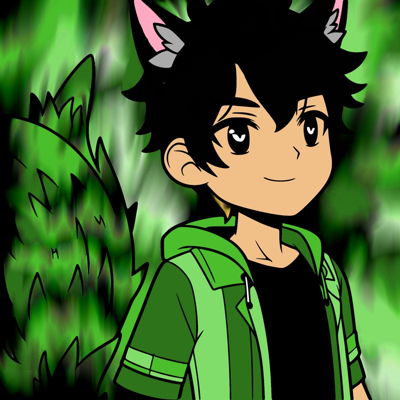 male with wolf tail and wolf ears