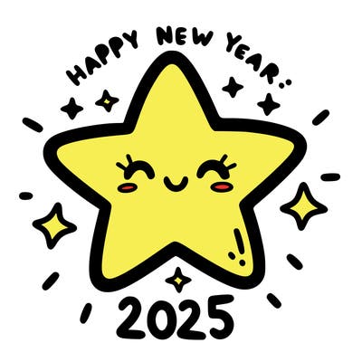 happy new year 2025 star wish