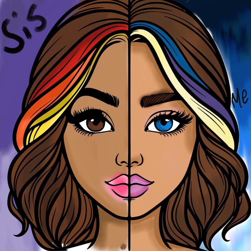 realistic girl split half