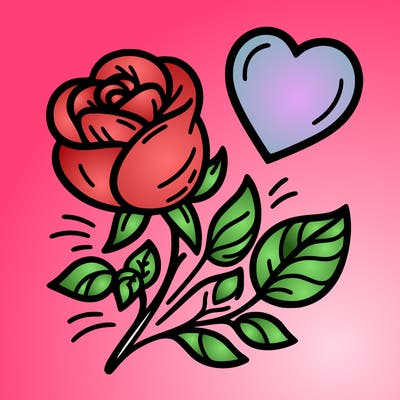 rose and heart