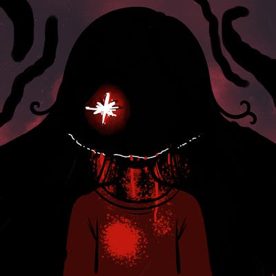 faceless girl with long hair