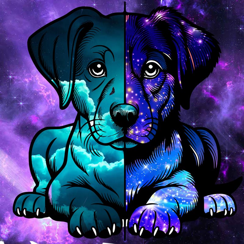 realistic dog split picture