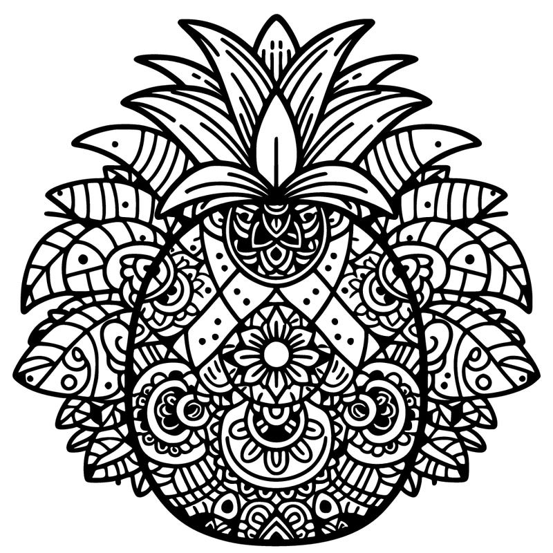 white mandala pineapple