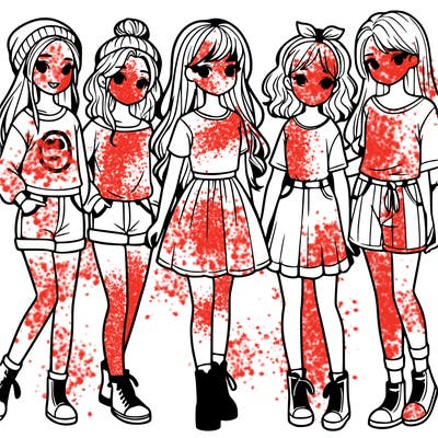 a group of five girls