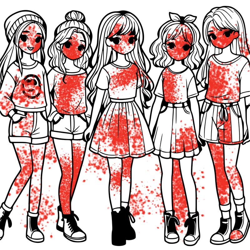 a group of five girls