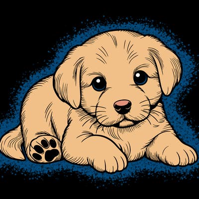 a cute realistic puppy