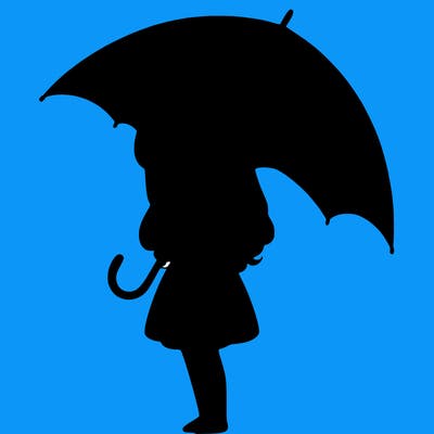 lonely girl holding black umbrella