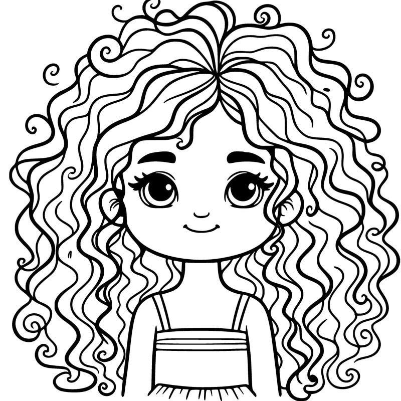 a girl with beautiful curly hair