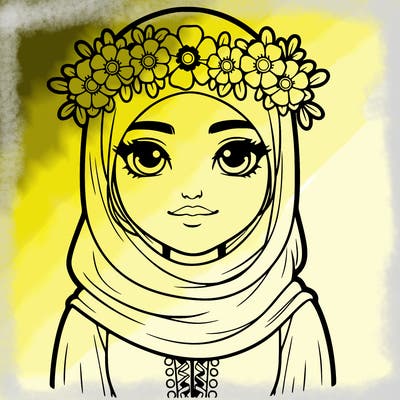 realistic girl with flower crown