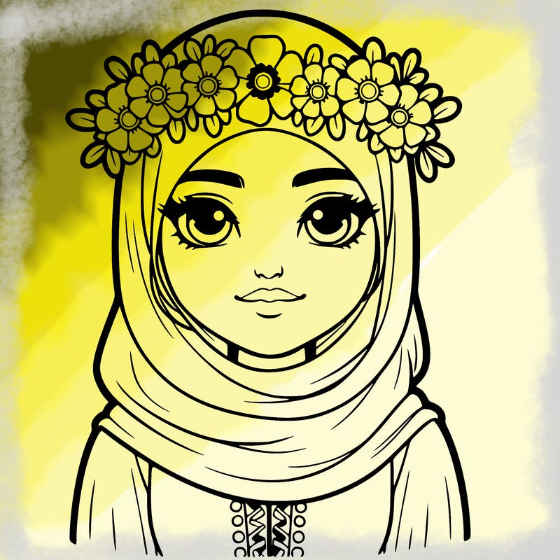 realistic girl with flower crown