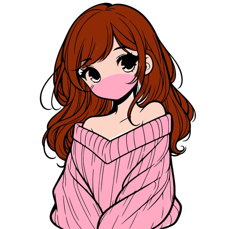 shy pretty girl wearing a sweater that is falling off one shoulder portrait