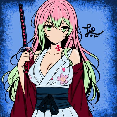 woman anime with sword