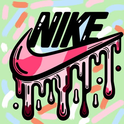 dripping nike logo